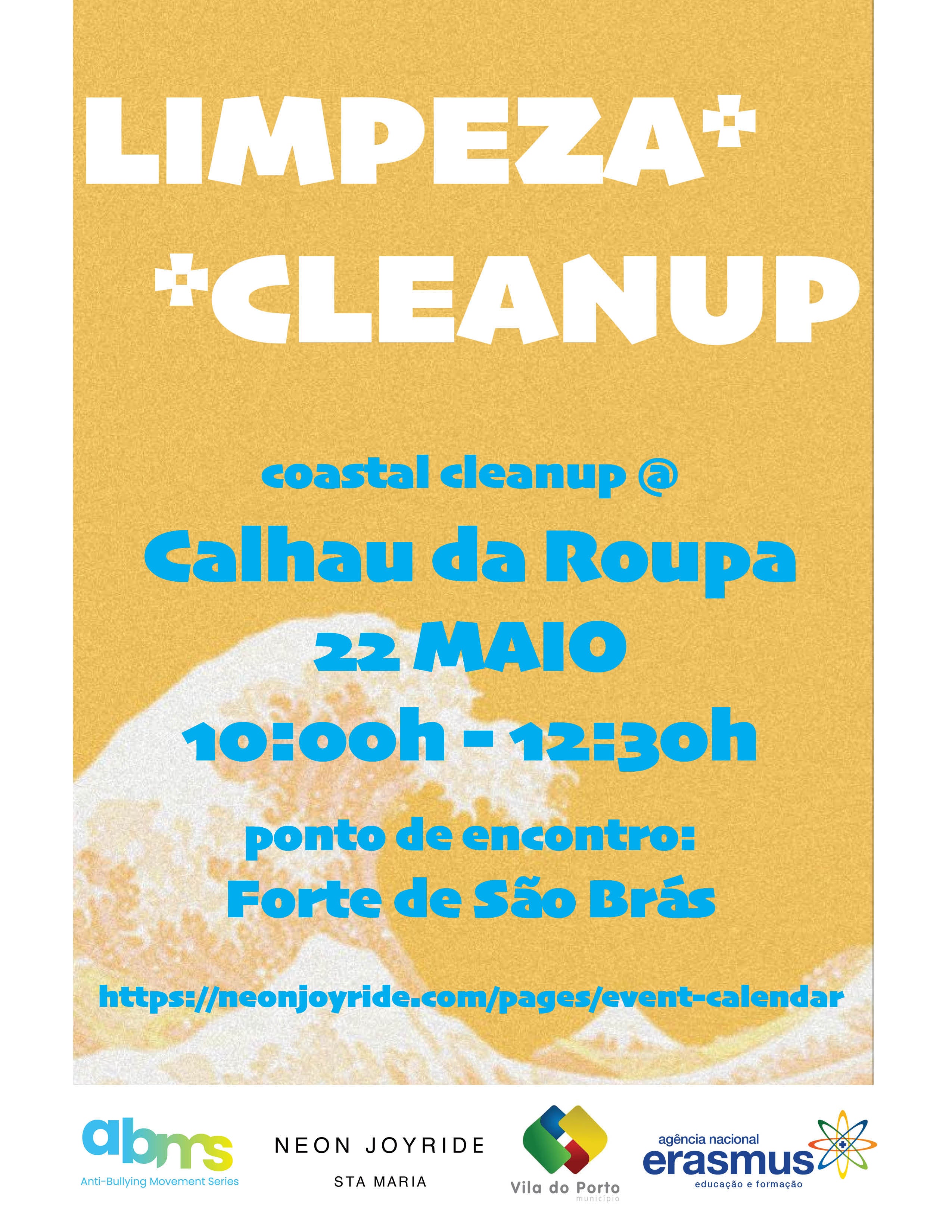 Coastal Cleanup - Calhau da Roupa Neon Joyride Anti Bullying Movement Erasmus