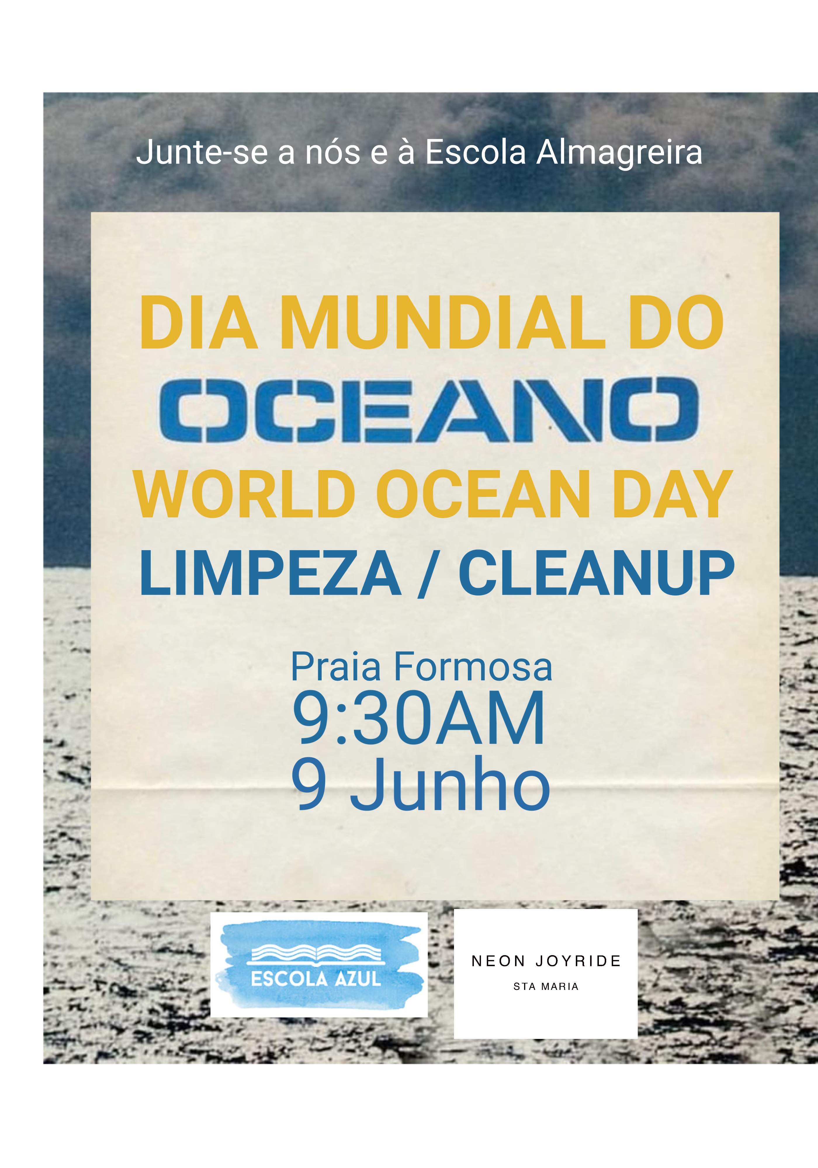 World Oceans Day Cleanup Event Neon Joyride Escola Azul