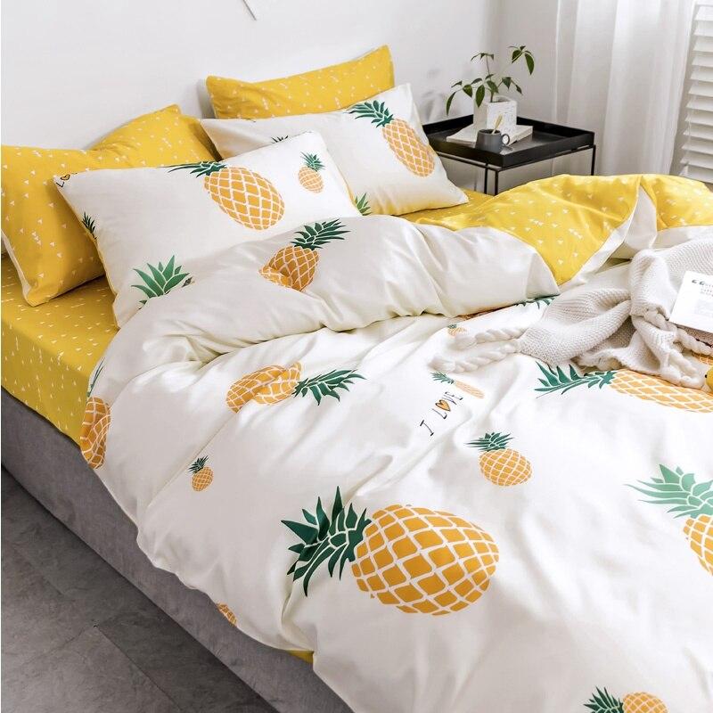 Modern Pineapple Duvet Cover Bedding 4 Piece Set Jass London