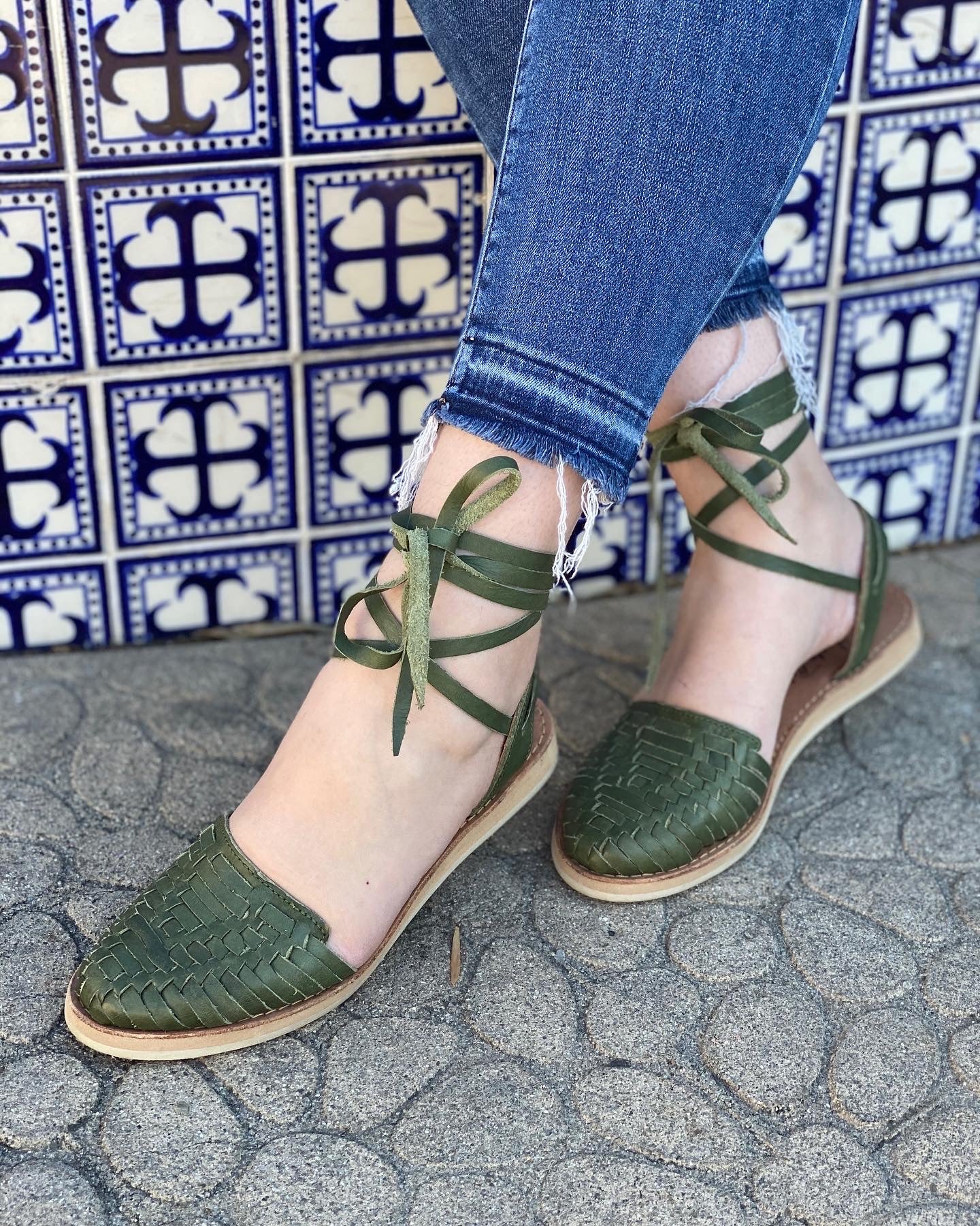 olive green huaraches women