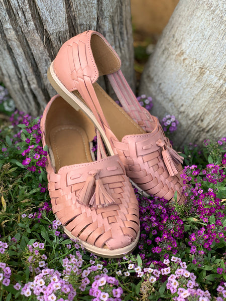 Pink Tassel Huaraches — Agave Girl 