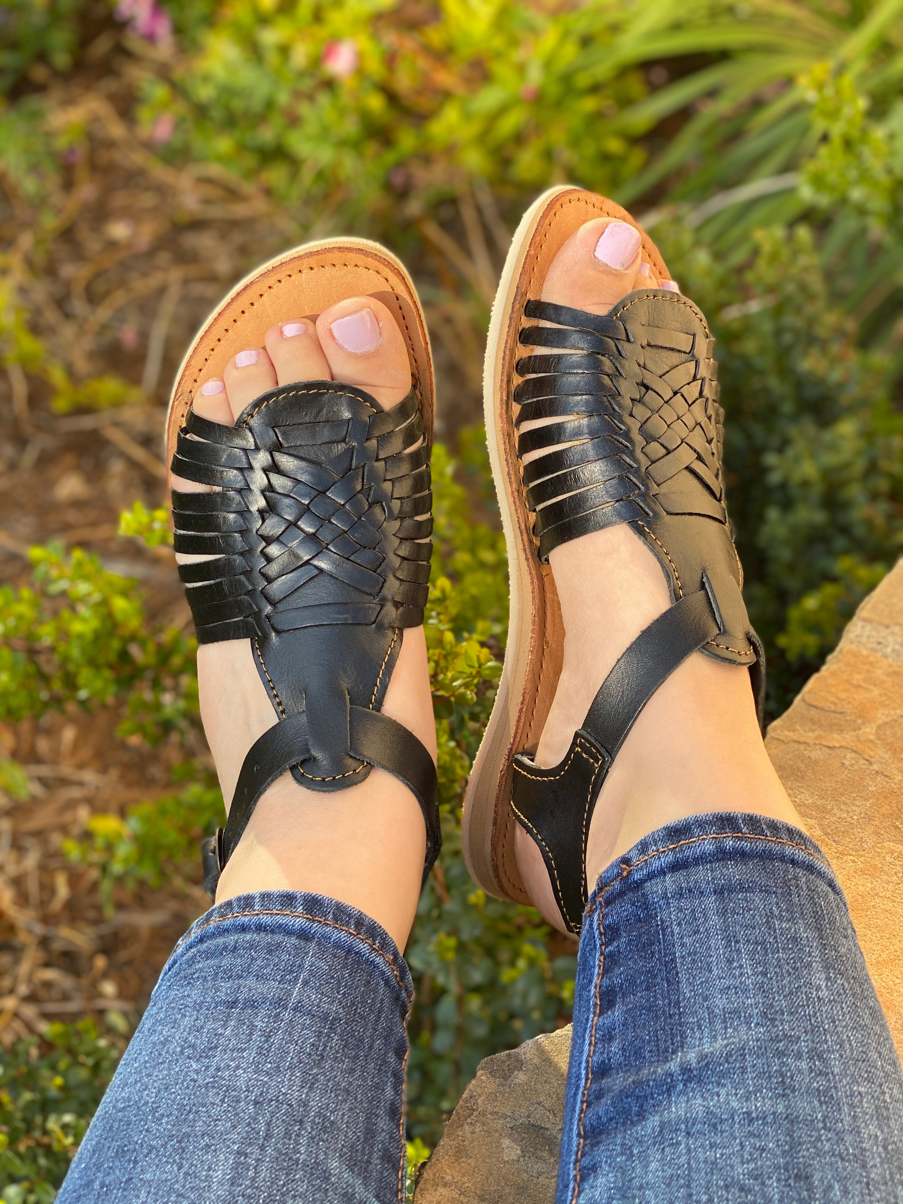 Evelyn Huaraches Black — Agave Girl 