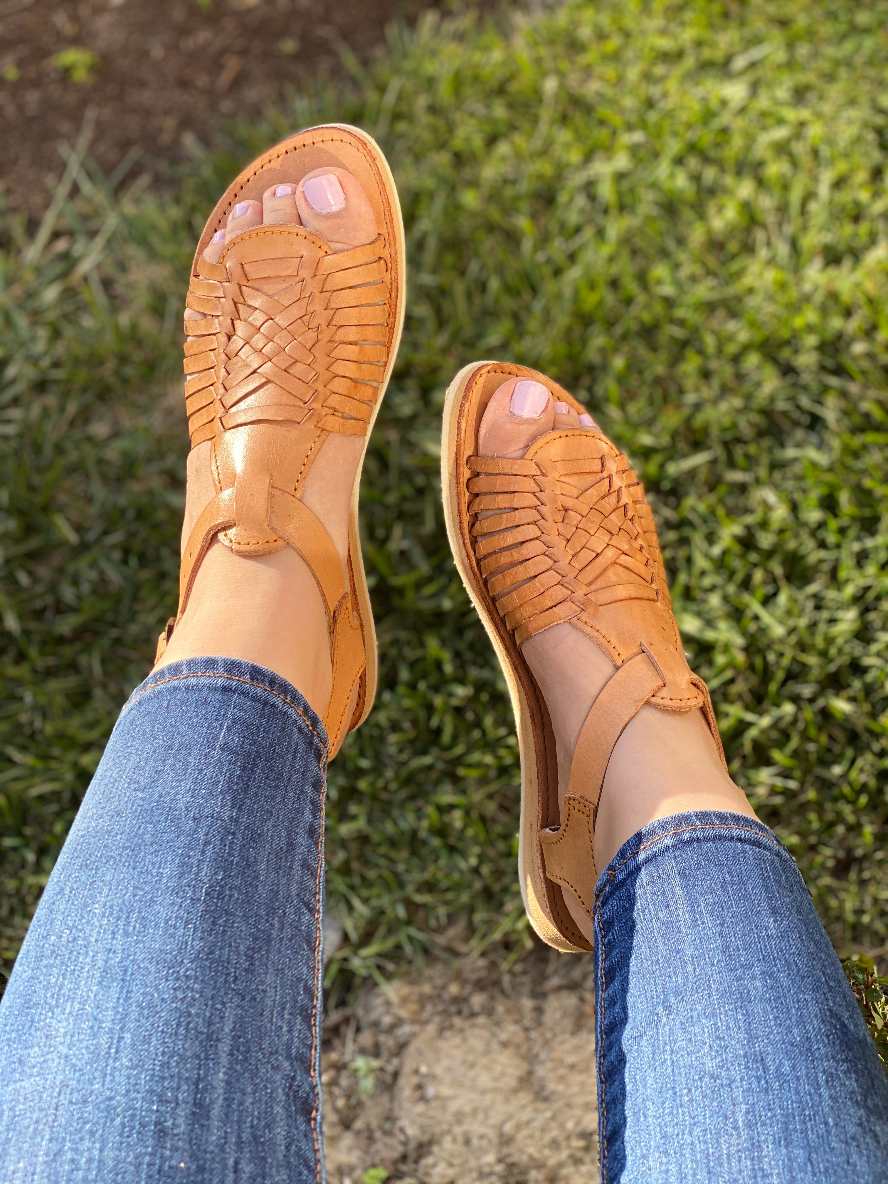 Evelyn Huaraches Tan — Agave Girl Boutique