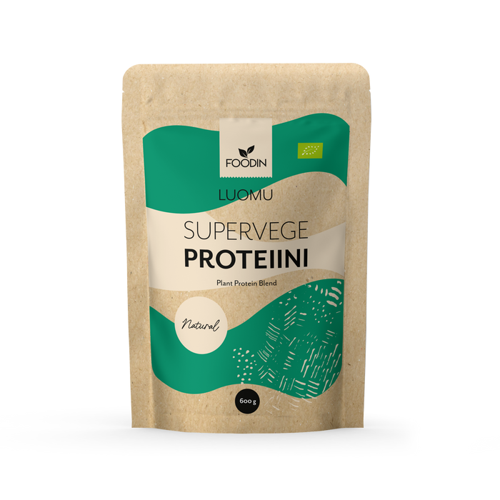 Foodin Luomu Supervege Proteiini Natural 600 g - erä