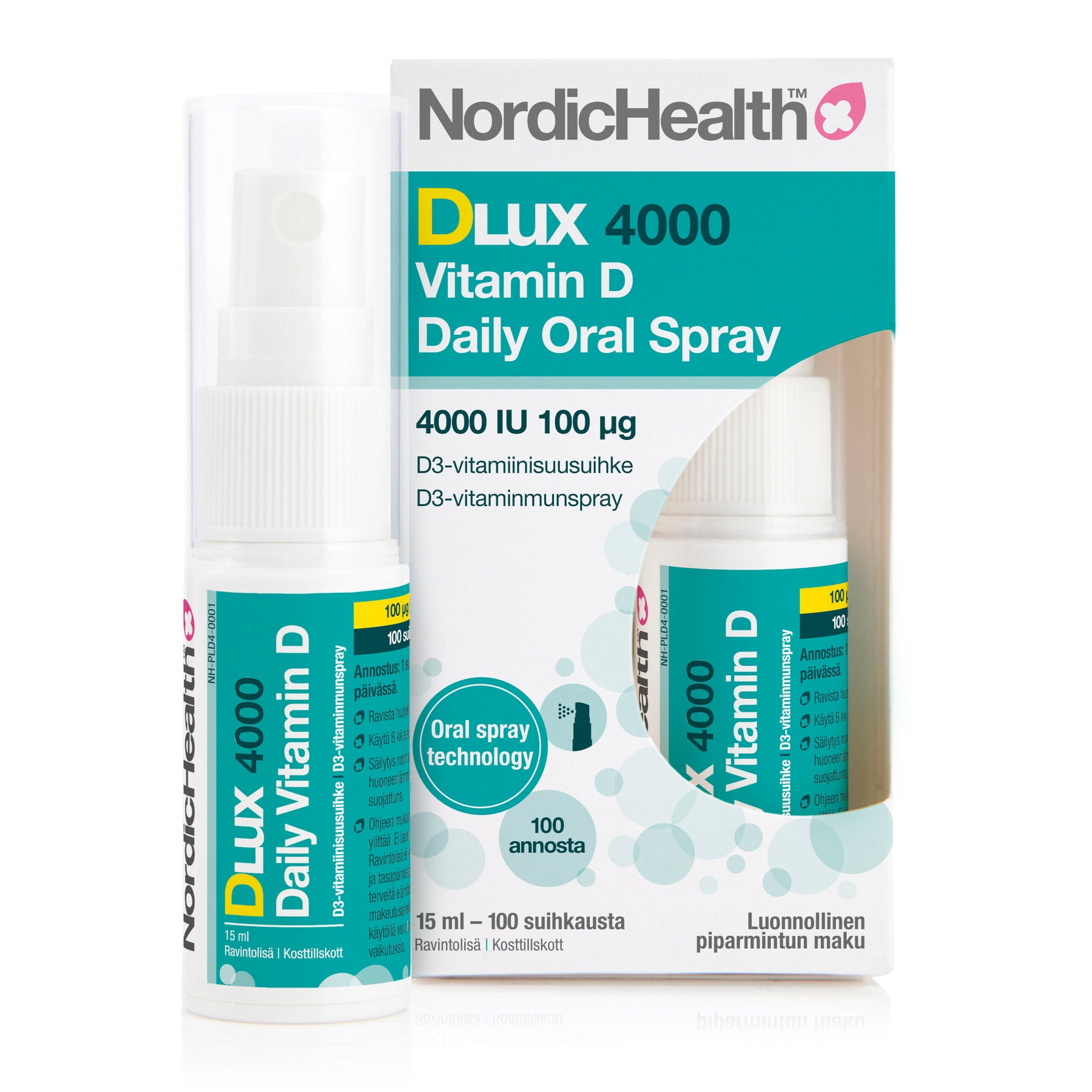 Nordic Health Dlux 4000 Daily Oral Spray - D3-vitamiinisuihke 100 µg 1