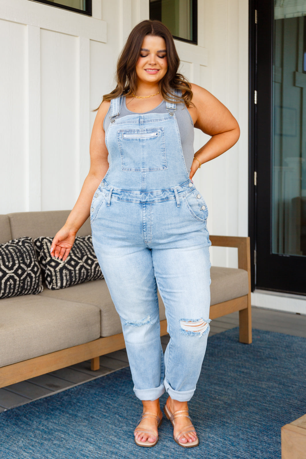 JUDY BLUE Sylvia Short Sleeve Denim Jumpsuit SIZES S-3XL [ONLINE EXCLUSIVE]