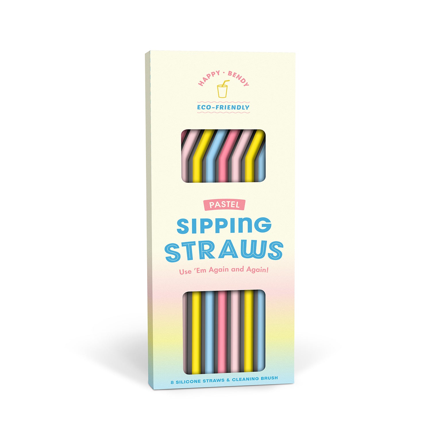 Pastel Silicone Straws (Set Of 8)