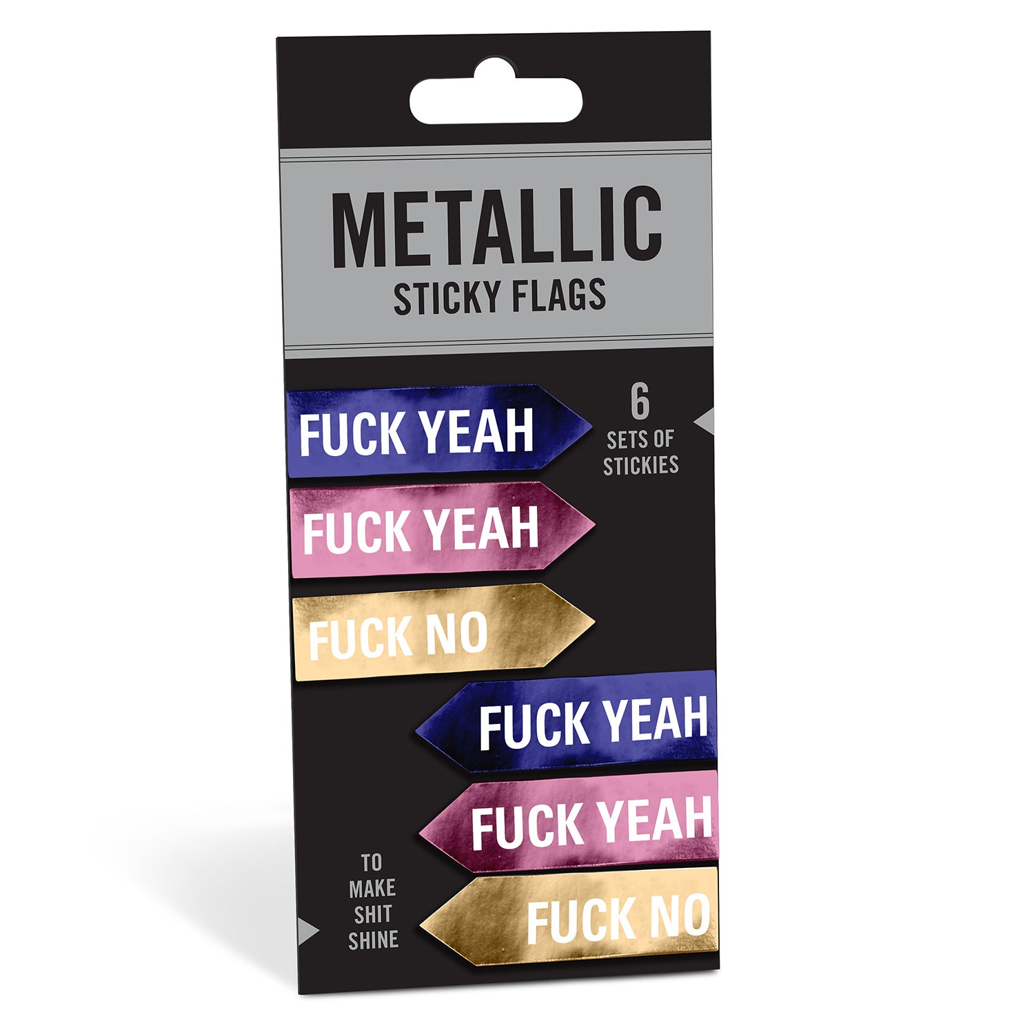 Fuck Yeah / Fuck No Metallic Sticky Flags