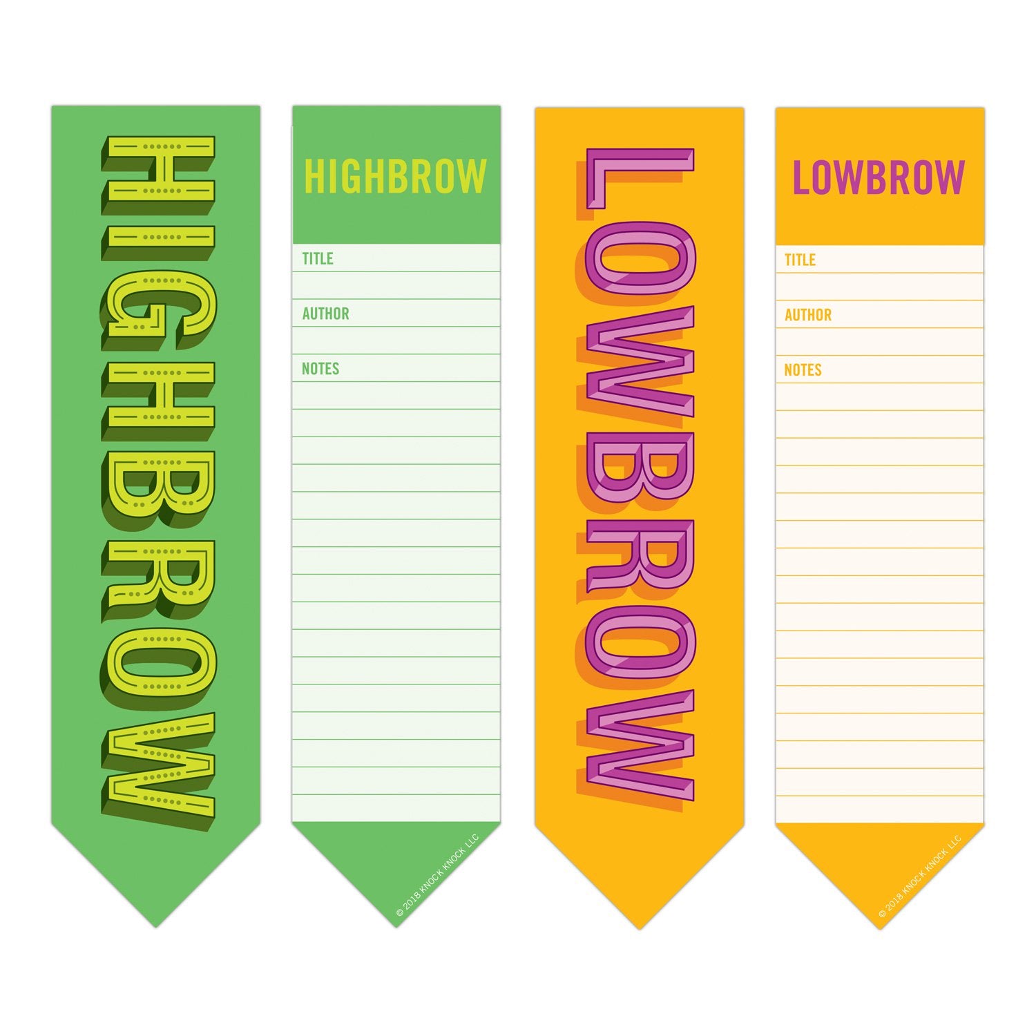 Highbrow/Lowbrow 2-in-1 Bookmark Pads