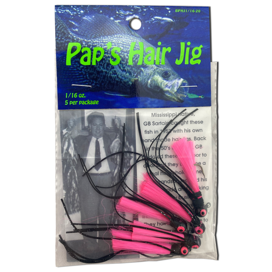 1 4 oz Paps Hair Jig 5 Pack Purple Head Yellow Tail
