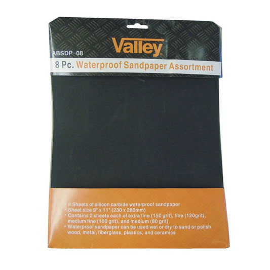 10 pc. Sandpaper Assortment with 150 - 60 Grit Sheets - Valley