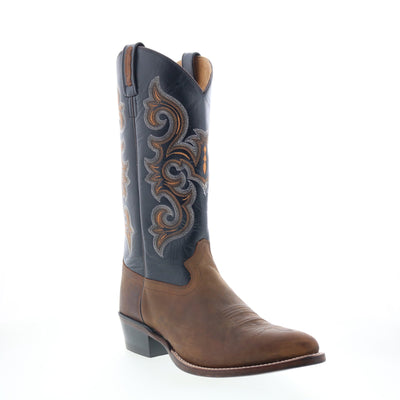 Jama Old West 5507 Mens Brown Wide Leather Cowboy Western Boots - Secondary Image