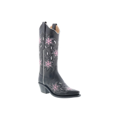 Jama Old West LF1593 Womens Black Leather Slip On Cowboy Western Boots - Secondary Image