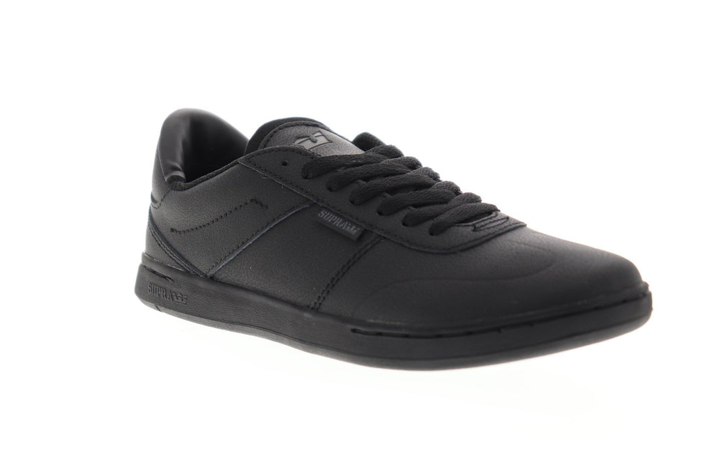 Supra Elevate Mens Black Leather Athletic Lace Up Skate Shoes - Ruze Shoes