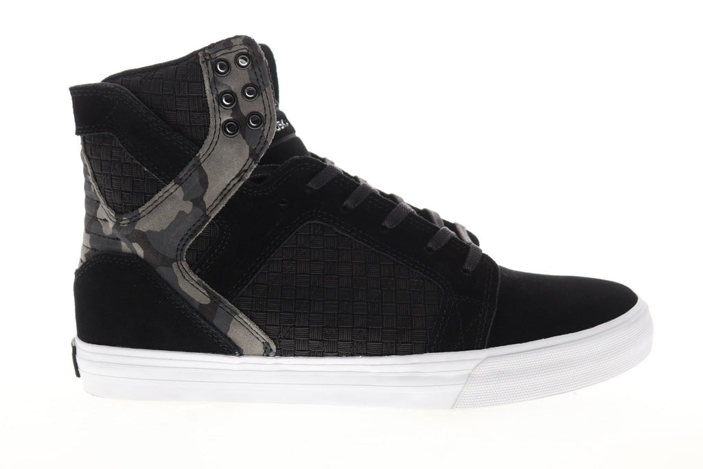 Supra Skytop 06049-016-M Mens Black Suede Lace Up Skate Sneakers Shoes ...