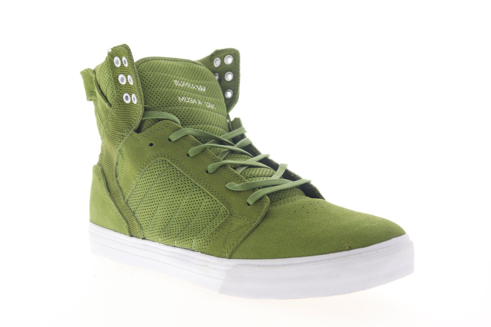 08003-371-M Mens Green Suede Top Lace Up Skate Sneak - Ruze Shoes
