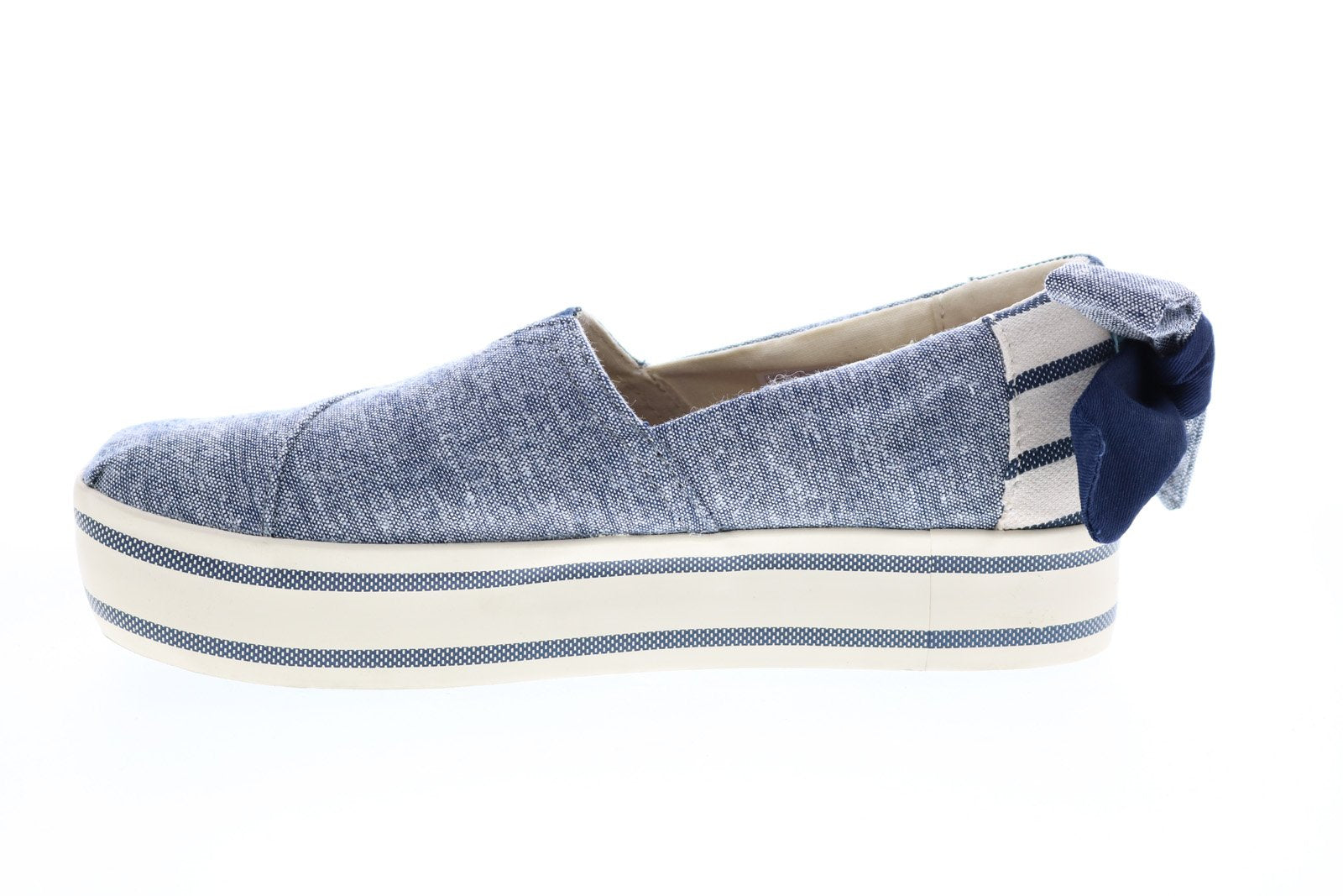 Toms Alpargata Boardwalk 10014432 Womens Blue Canvas Loafer Flats Shoe ...