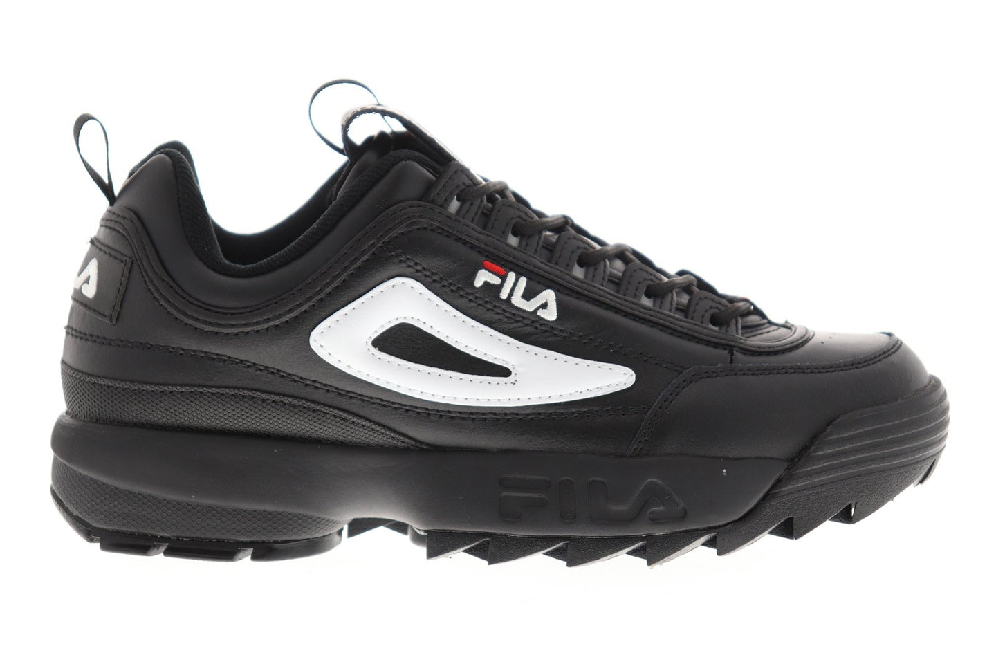 Fila Disruptor II Premium Mens Black Leather Casual Lifestyle Sneakers ...