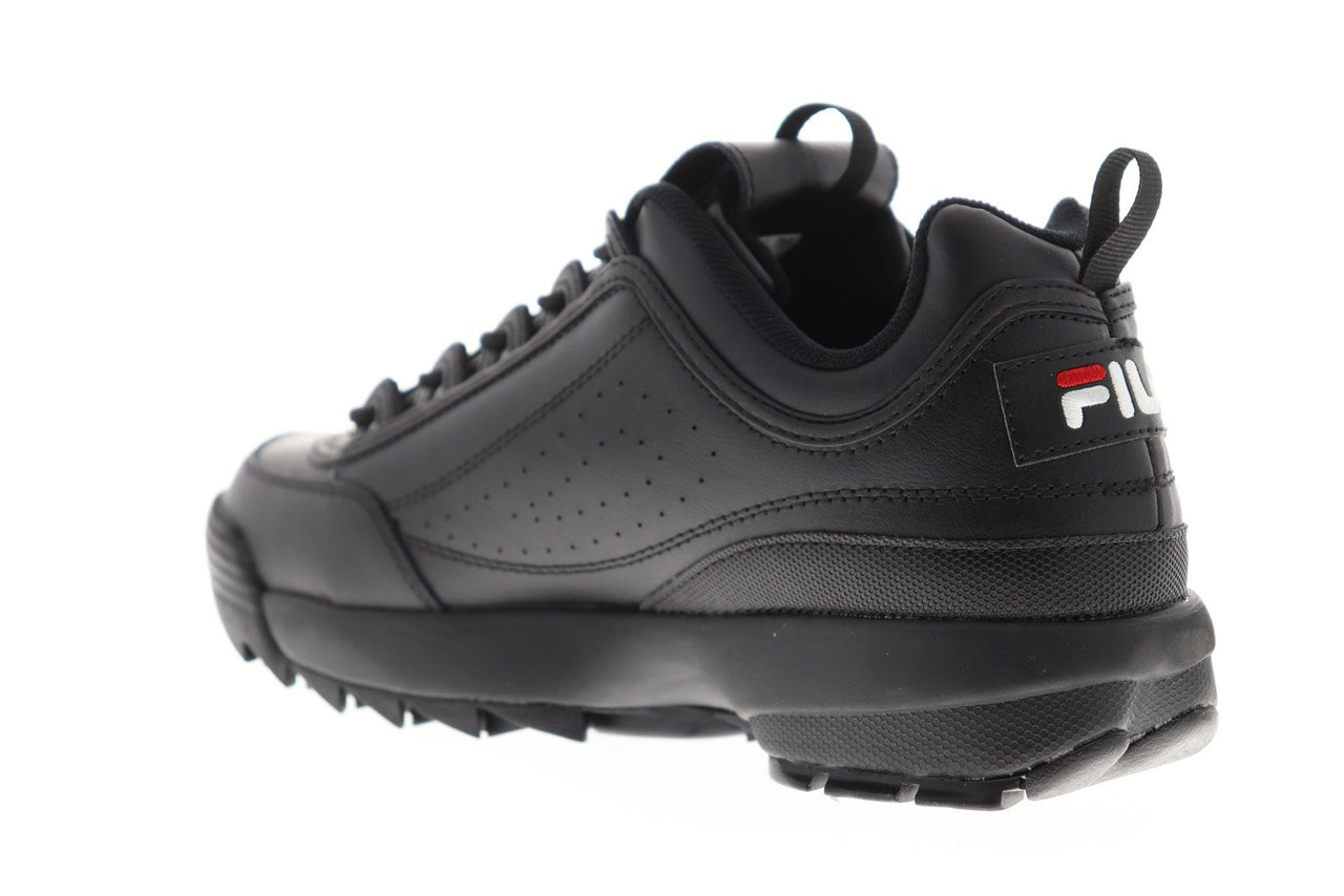 Fila Disruptor II Premium Mens Black Leather Casual Lifestyle Sneakers ...