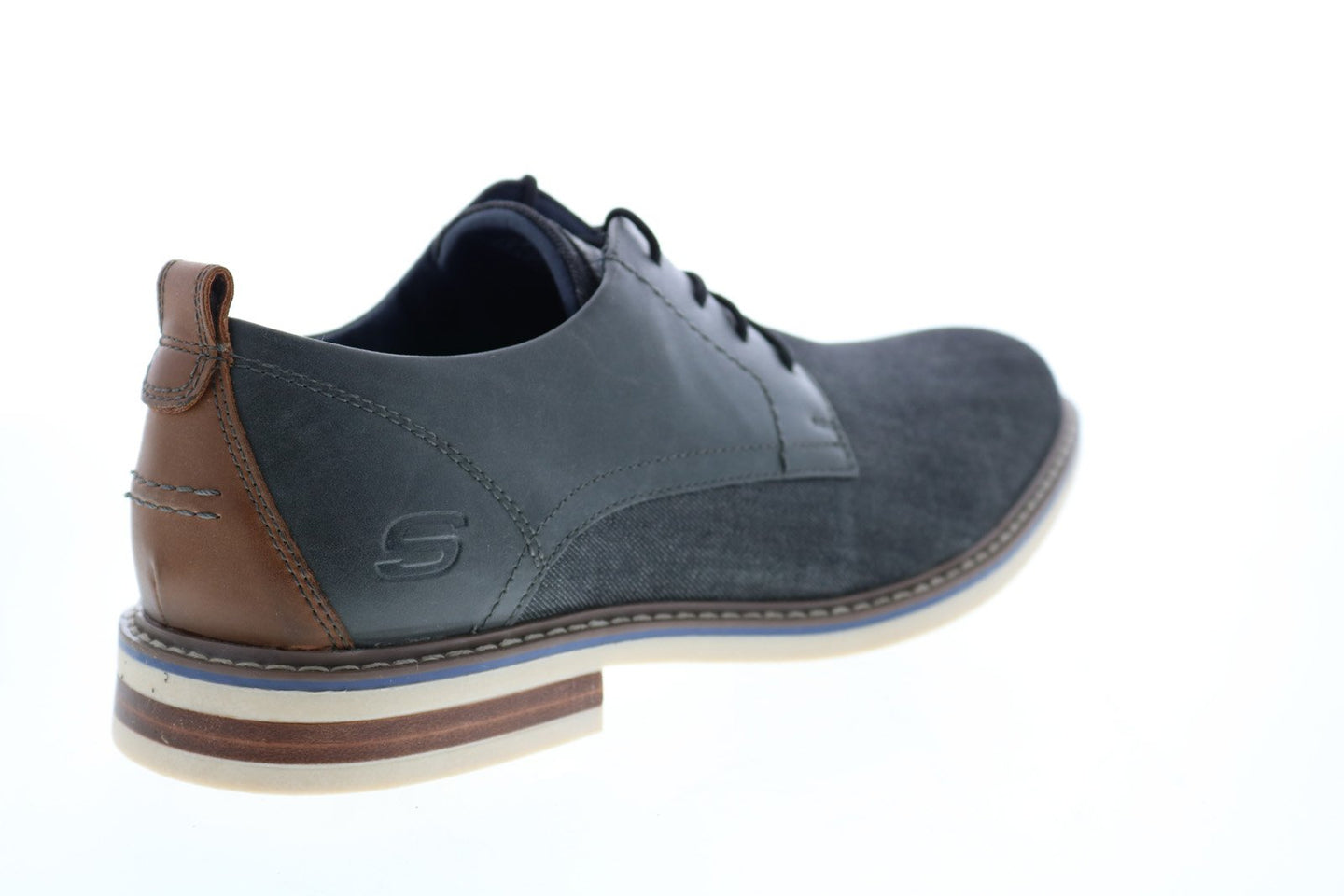 Skechers Bregman Rito 204130 Mens Gray Canvas Plain Toe Oxfords Shoes ...