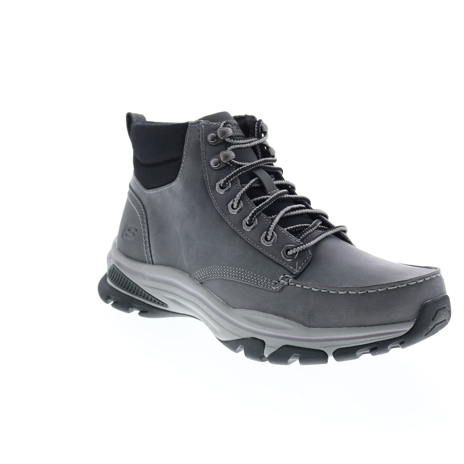 Skechers Ralcon Top Point 204207 Mens Gray Leather Lace Up Ankle Boots ...