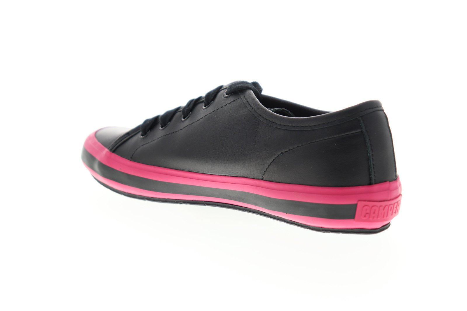 Portol 21888-012 Womens Black Leather Low Top Lace Up Euro Snea - Ruze Shoes