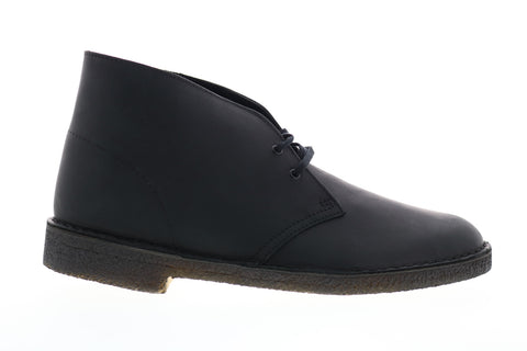 Desert Boot 26103683 Mens Black Leather Lace Up Desert Boots - Ruze Shoes