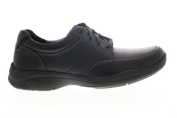 Clarks Wavekorey Mix 26110577 Mens Black Leather Sneakers Shoes