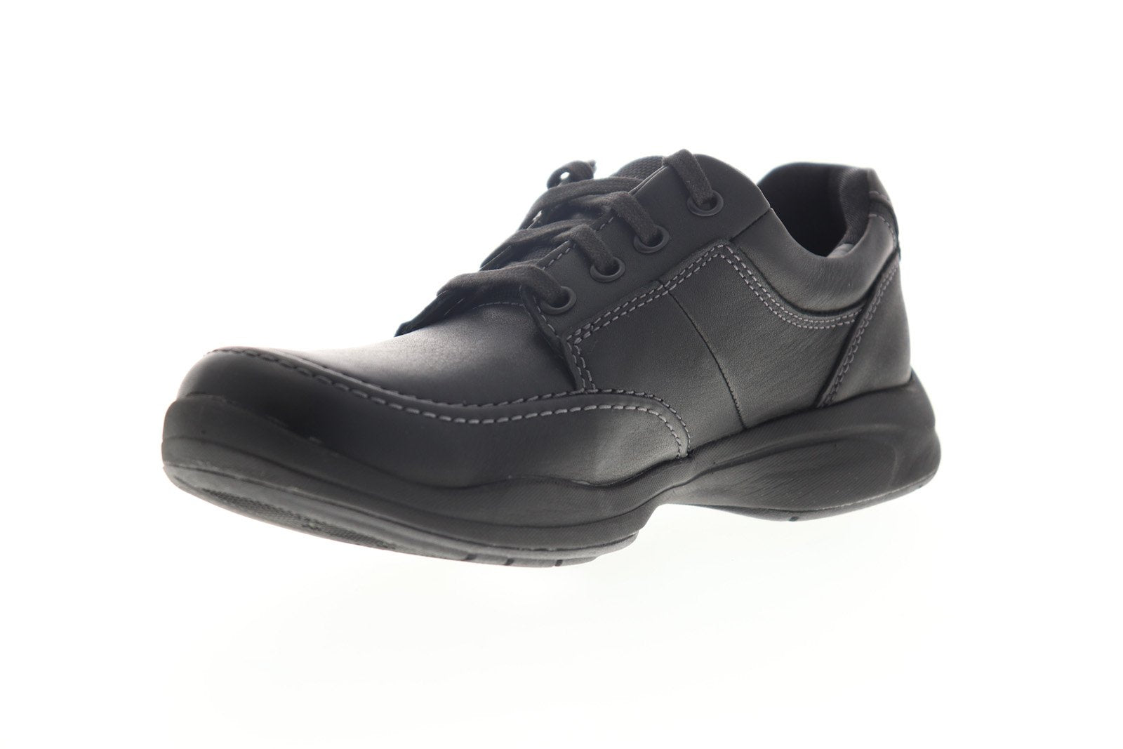 Clarks Wavekorey Mix 26110577 Mens Black Leather Sneakers Shoes
