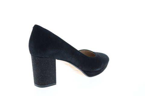 Clarks Kelda Hope 26124016 Black Suede Slip On Heels Shoe - Ruze Shoes