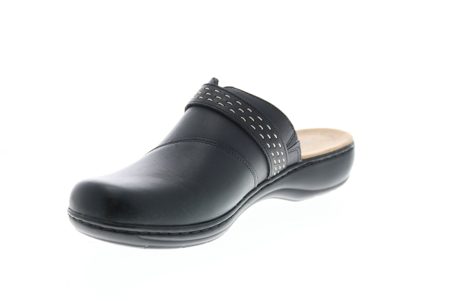 Clarks Leisa Sadie Leather 26128995 Womens Black Flip-Flops Sandals Sh ...