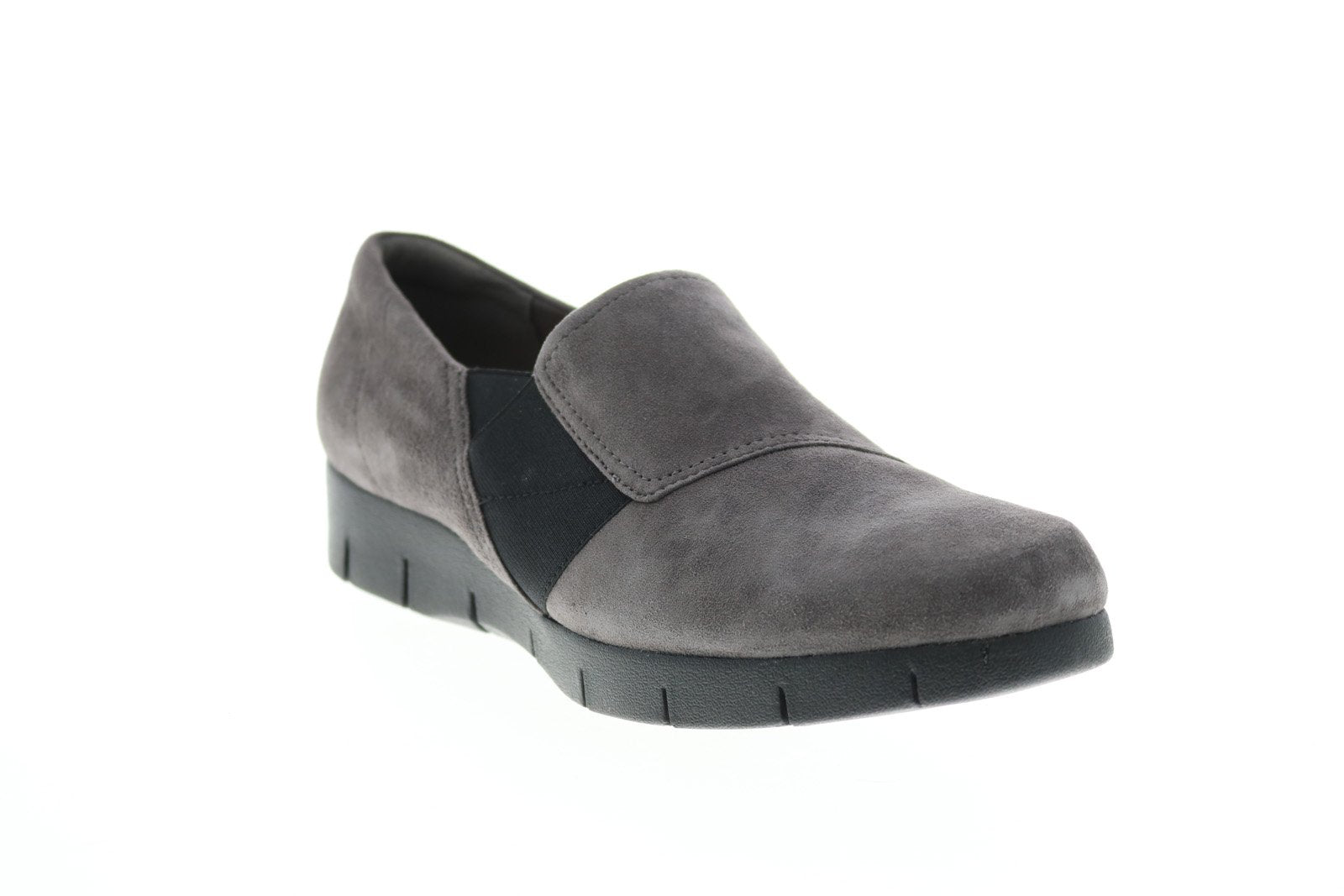Clarks Daelyn Monarch Womens Gray Suede Slip On Loafer Flats - Ruze Shoes