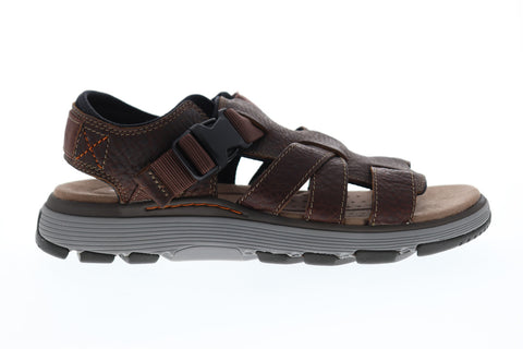 Un Trek Cove 26132620 Mens Brown Leather Sandals Shoes - Ruze Shoes