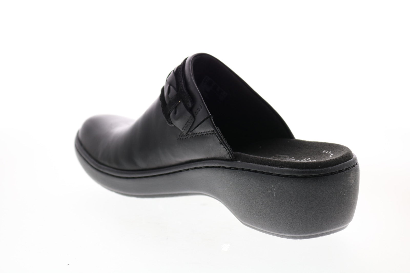 Sommerhus mulighed evaluerbare Clarks Delana Abbey 26136262 Womens Black Leather Clog Flats Shoes - Ruze  Shoes