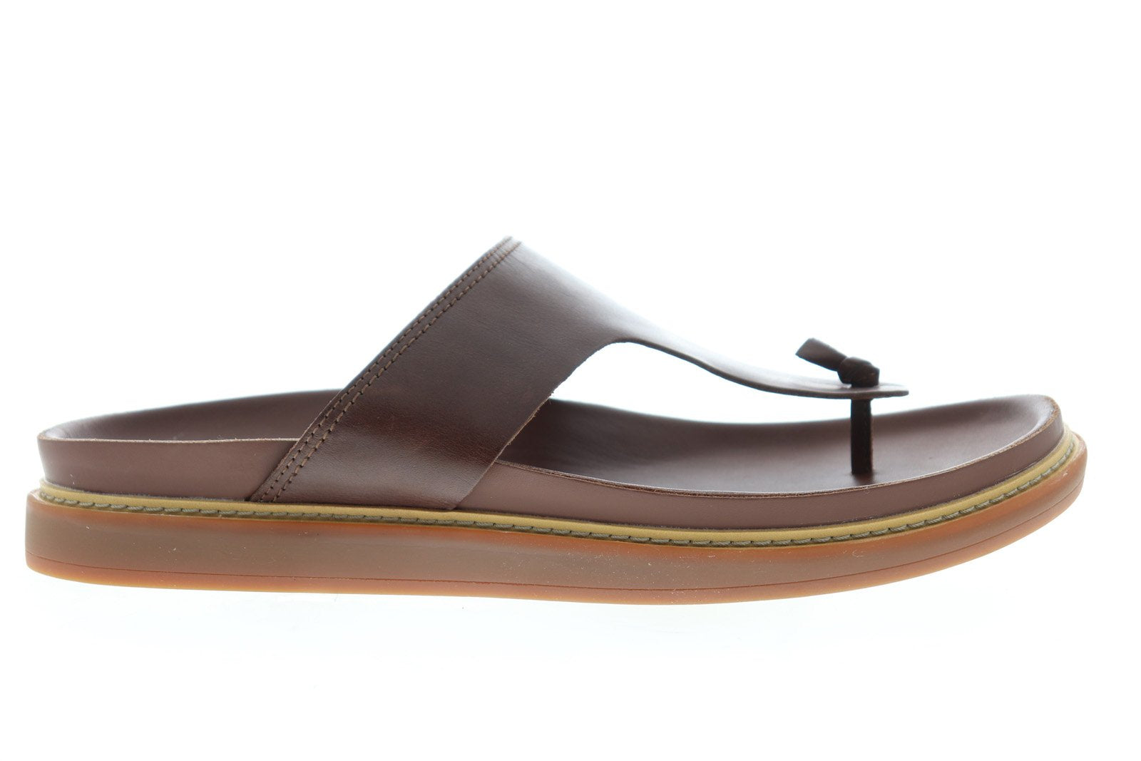 clarks brown leather flip flops