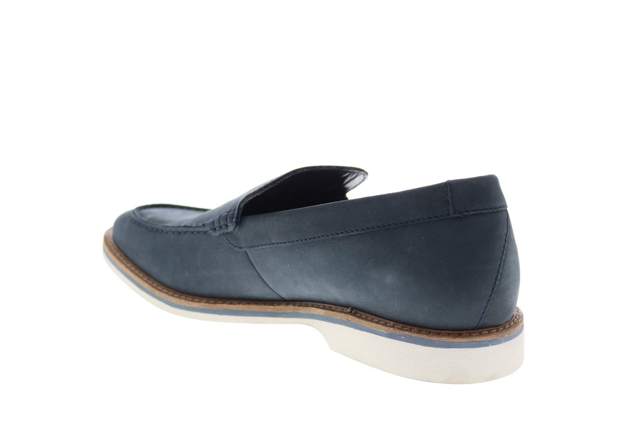 Clarks Atticus Edge 26148222 Mens Blue Nubuck Loafers & Slip Ons Casua ...