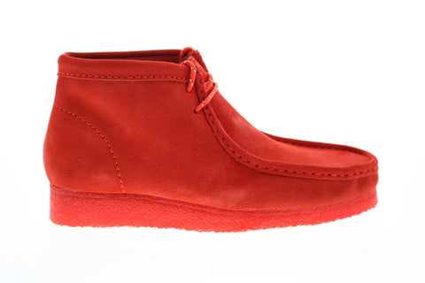 Clarks Boot 26154745 Mens Red Suede Lace Up Chukkas Boots - Shoes
