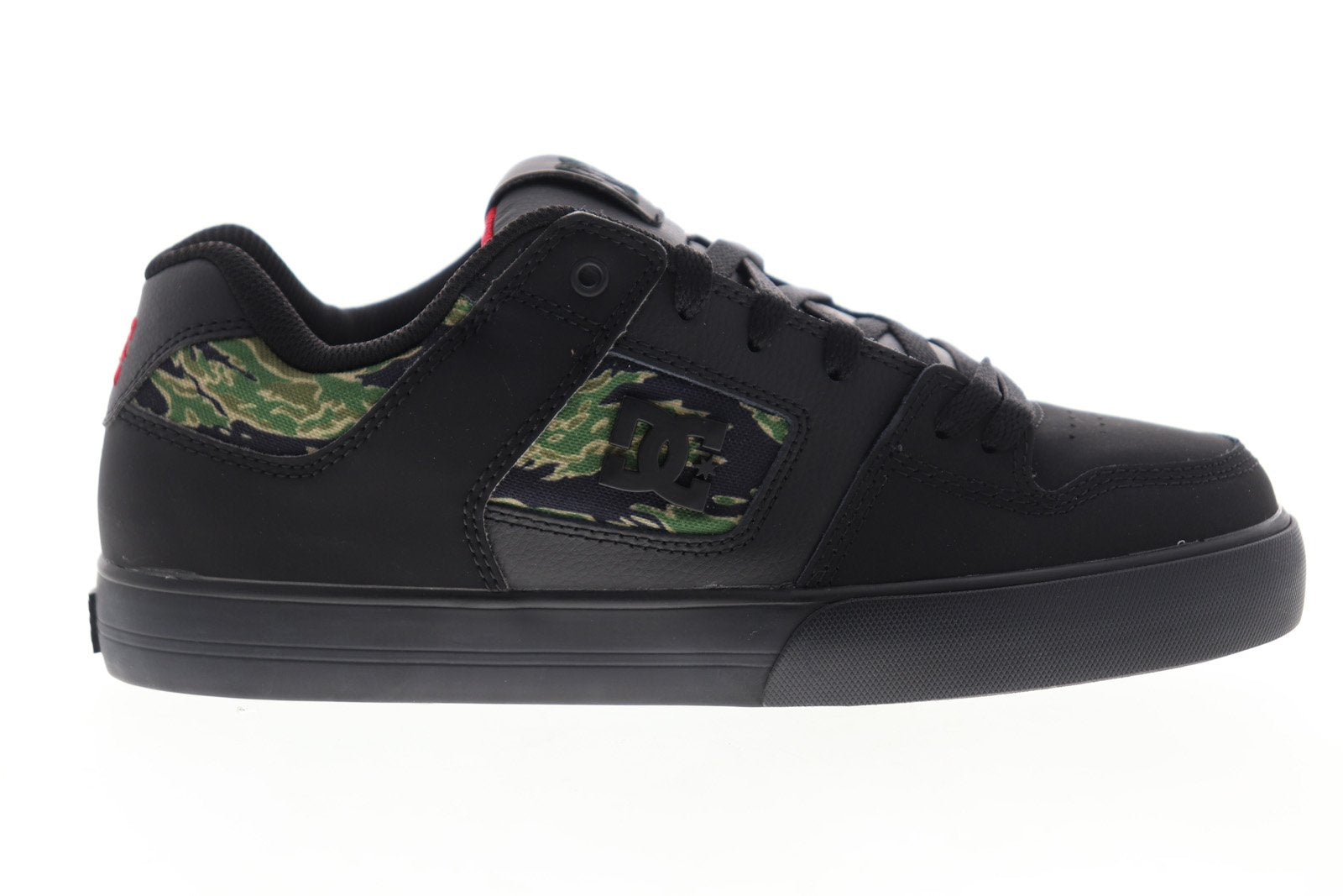 DC Pure SE 301024 Mens Black Leather Camouflage Low Top Skate Sneakers ...