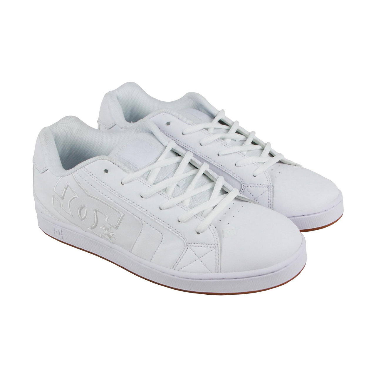 DC Net 302361 Mens White Nubuck Leather Lace Up Skate Sneakers Shoes ...