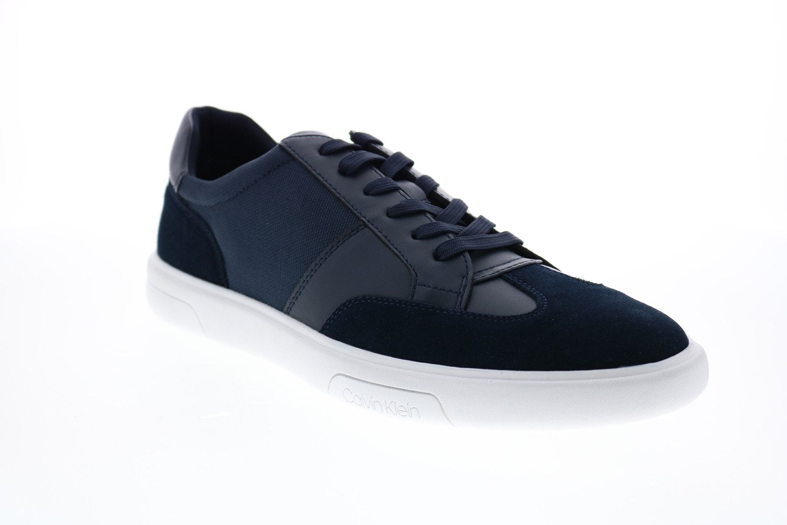 Calvin Klein Gaius Silky Suede Ballistic Nylon Mens Blue Sneakers Shoe ...