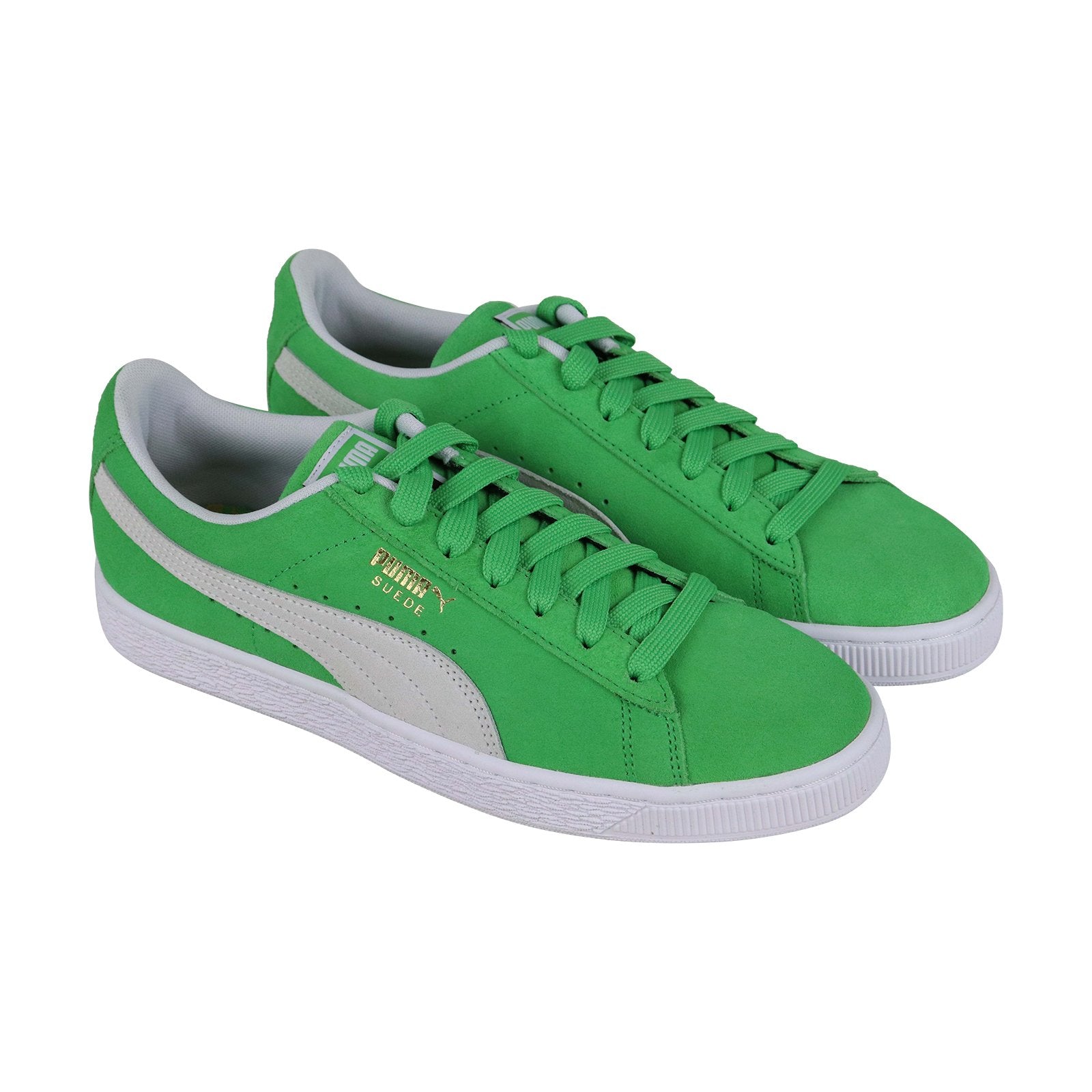 green suede puma shoes