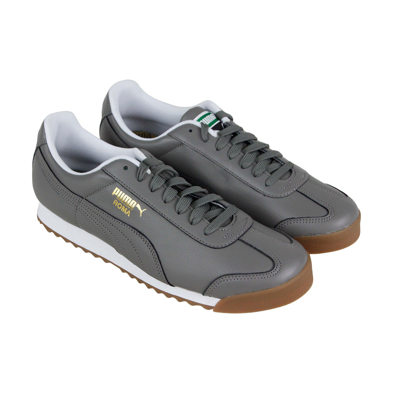 Puma Roma Classic Gum 36640808 Mens Gray Leather Lifestyle Sneakers Sh ...