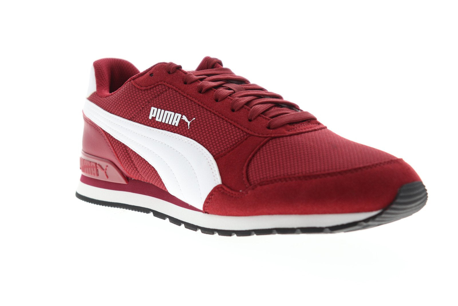 Puma ST Runner V2 Mesh 36681107 Mens Red Suede Low Top Lifestyle Sneak ...
