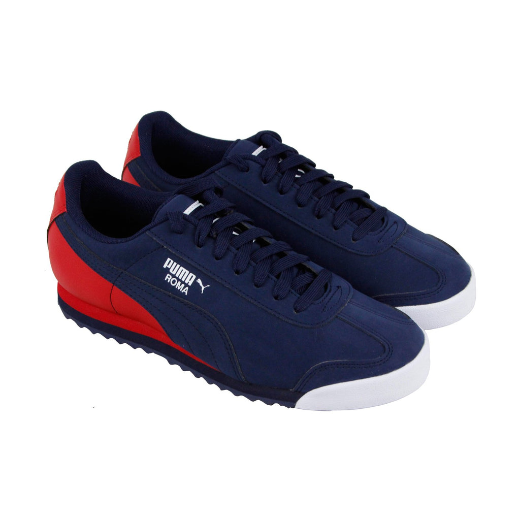 Puma Roma Retro Sports 36791702 Mens Blue Suede Lace Up Lifestyle Snea ...