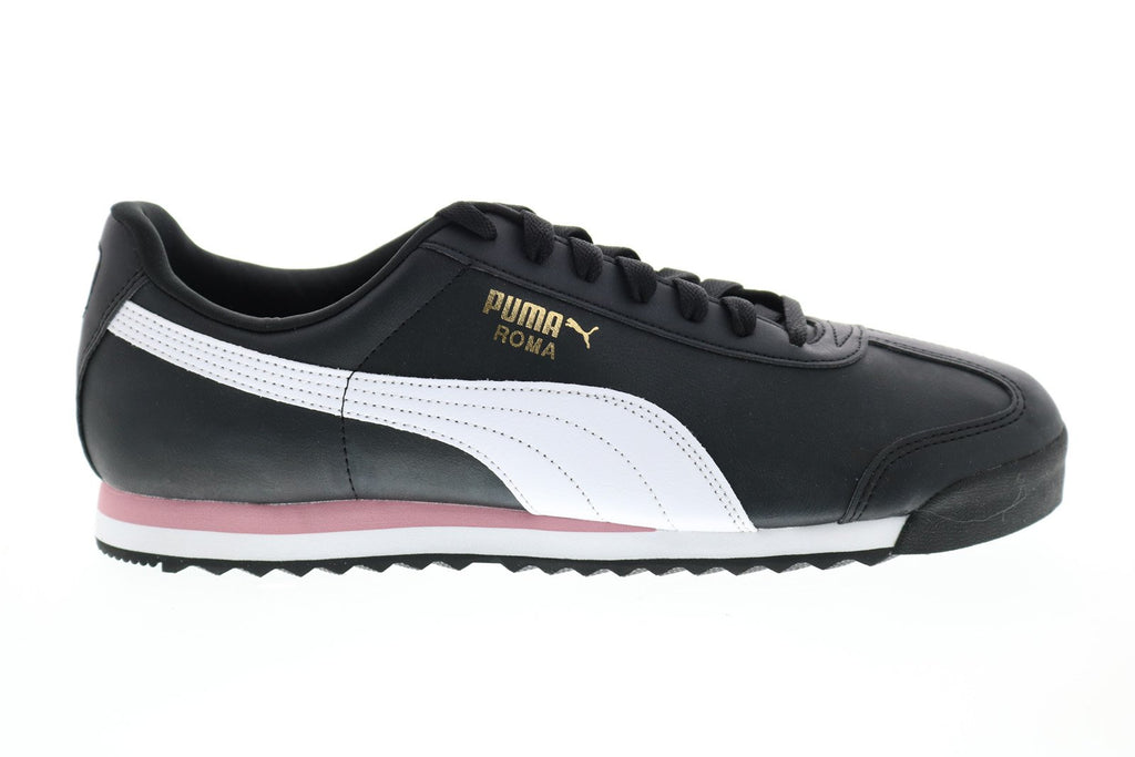 Puma Roma Basic + 36957120 Mens Black Leather Lifestyle Sneakers Shoes ...