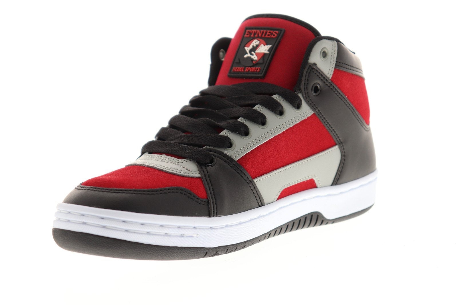 Etnies MC Rap High Mens Black Red Suede Lace Up Athletic Skate Shoes ...