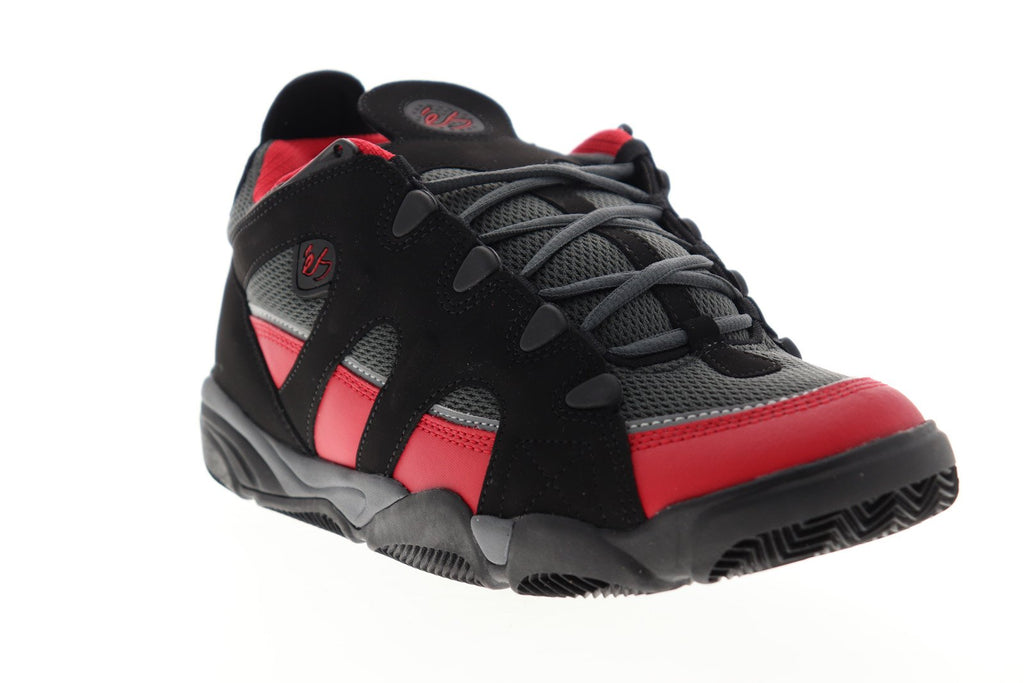 ES Scheme Mens Black Mesh Lace Up Skate Sneakers Shoes - Ruze Shoes