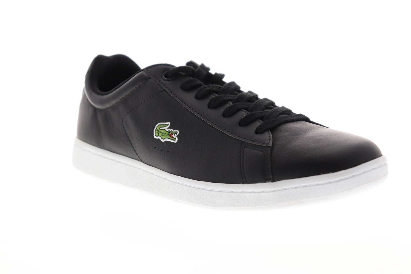 Lacoste Carnaby EVO LCR Mens Black Low Top Lace Up Lifestyle Sneakers ...