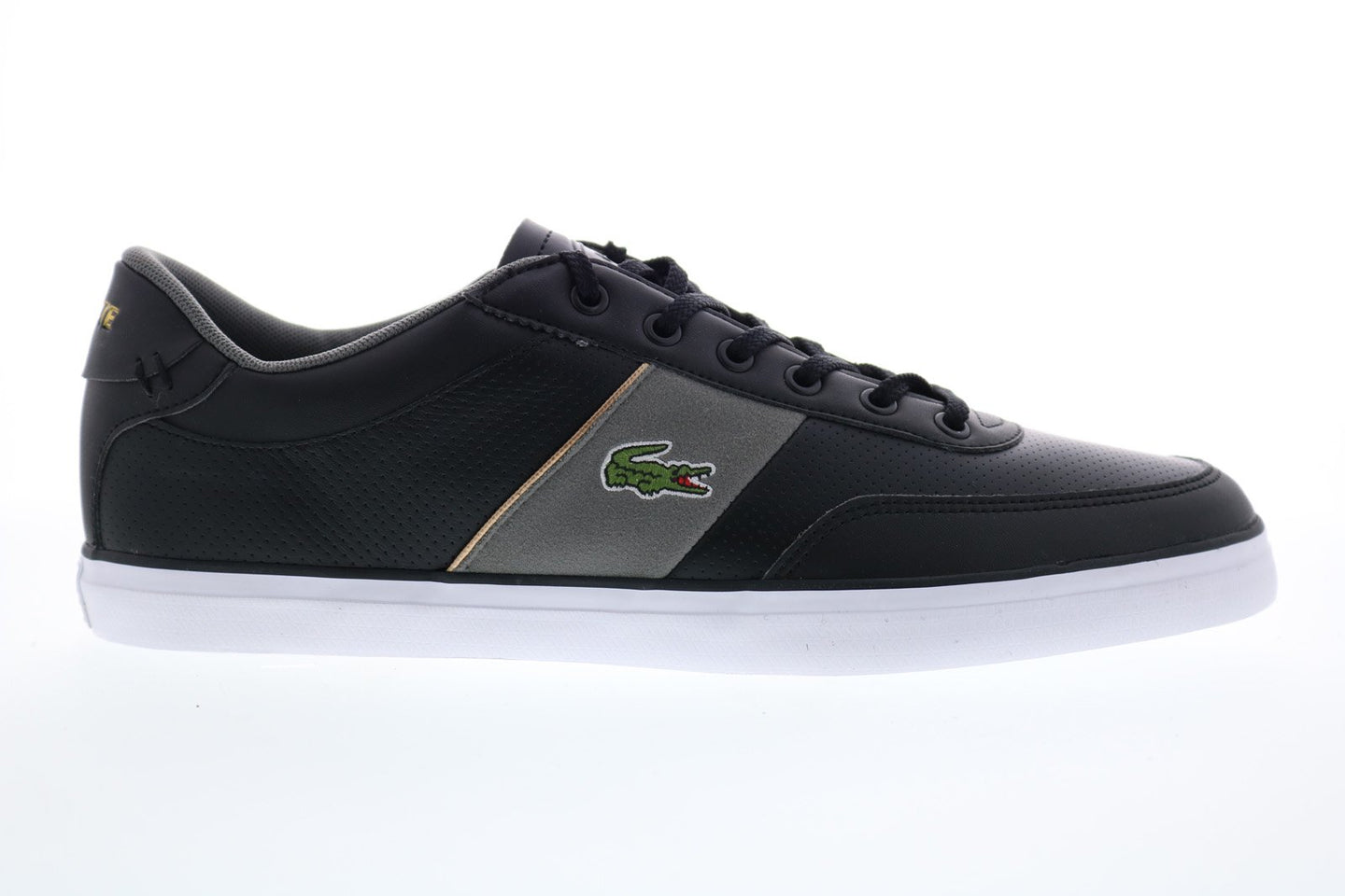 Lacoste Court-Master 31 Mens Black Leather Lace Up Lifestyle Sneakers ...