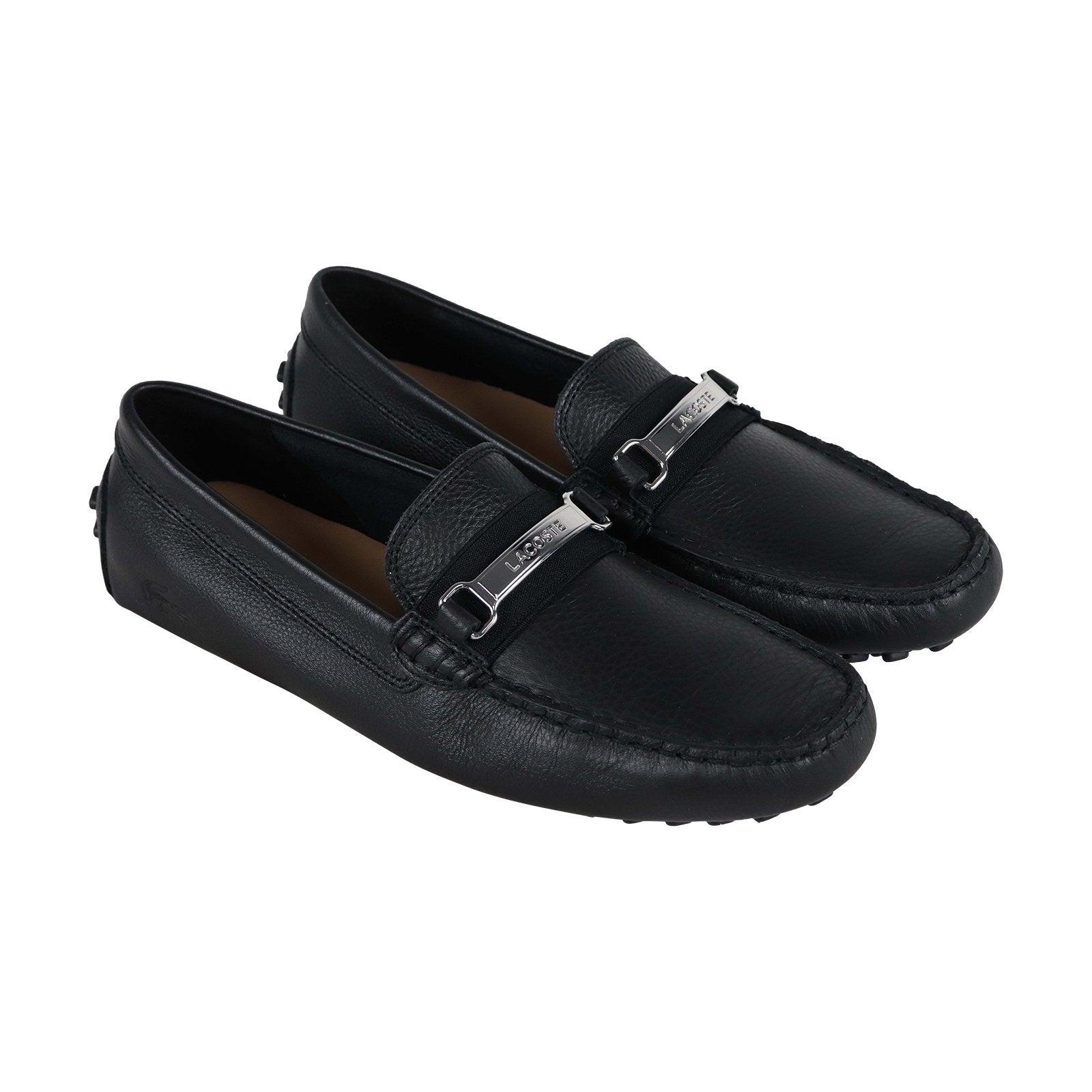Lacoste Ansted 318 1 U Mens Black Leather Slip On Moccasin Loafers Sho ...